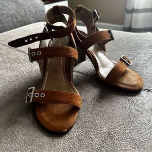 Vionic Brown Heeled Shoes with Adjustable Straps
